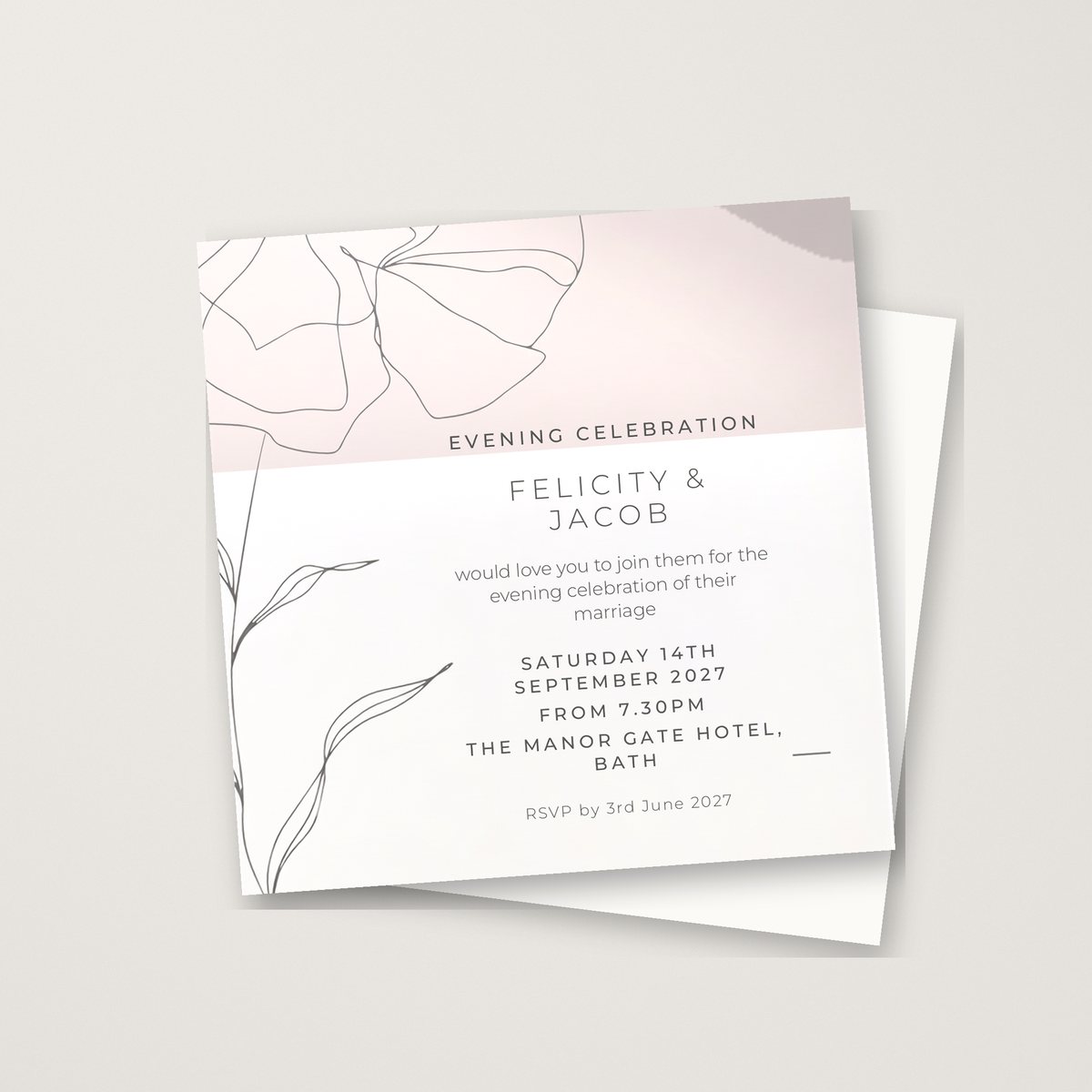 Subtle Rose Evening Invitation