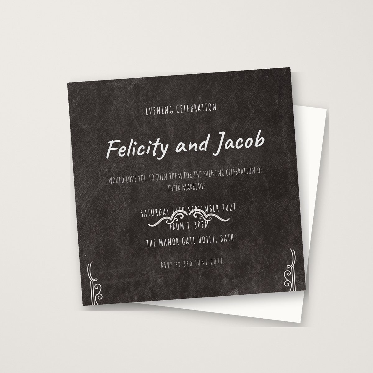 Blackboard Ornate Evening Invitation