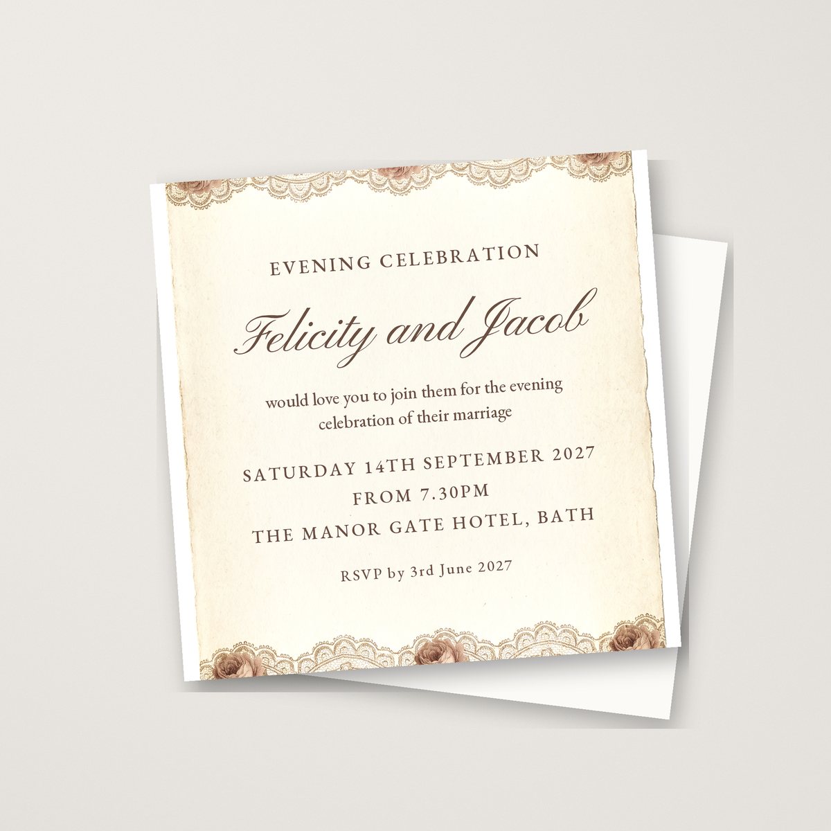 Lace Blooms Evening Invitation