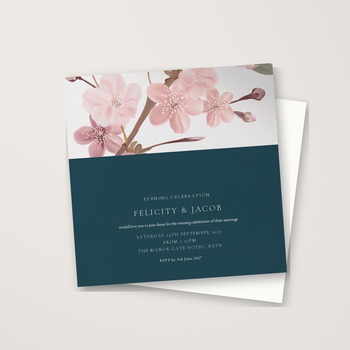 Colour Block Blossom Evening Invitation