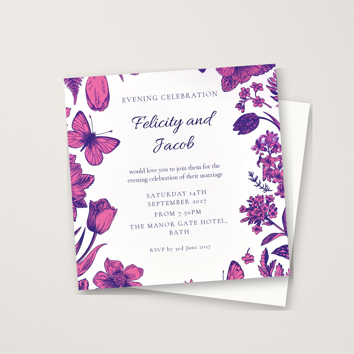 Butterfly Love Evening Invitation