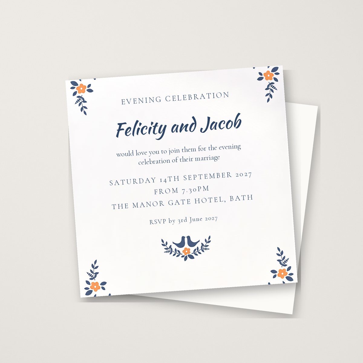 Country Floral Evening Invitation