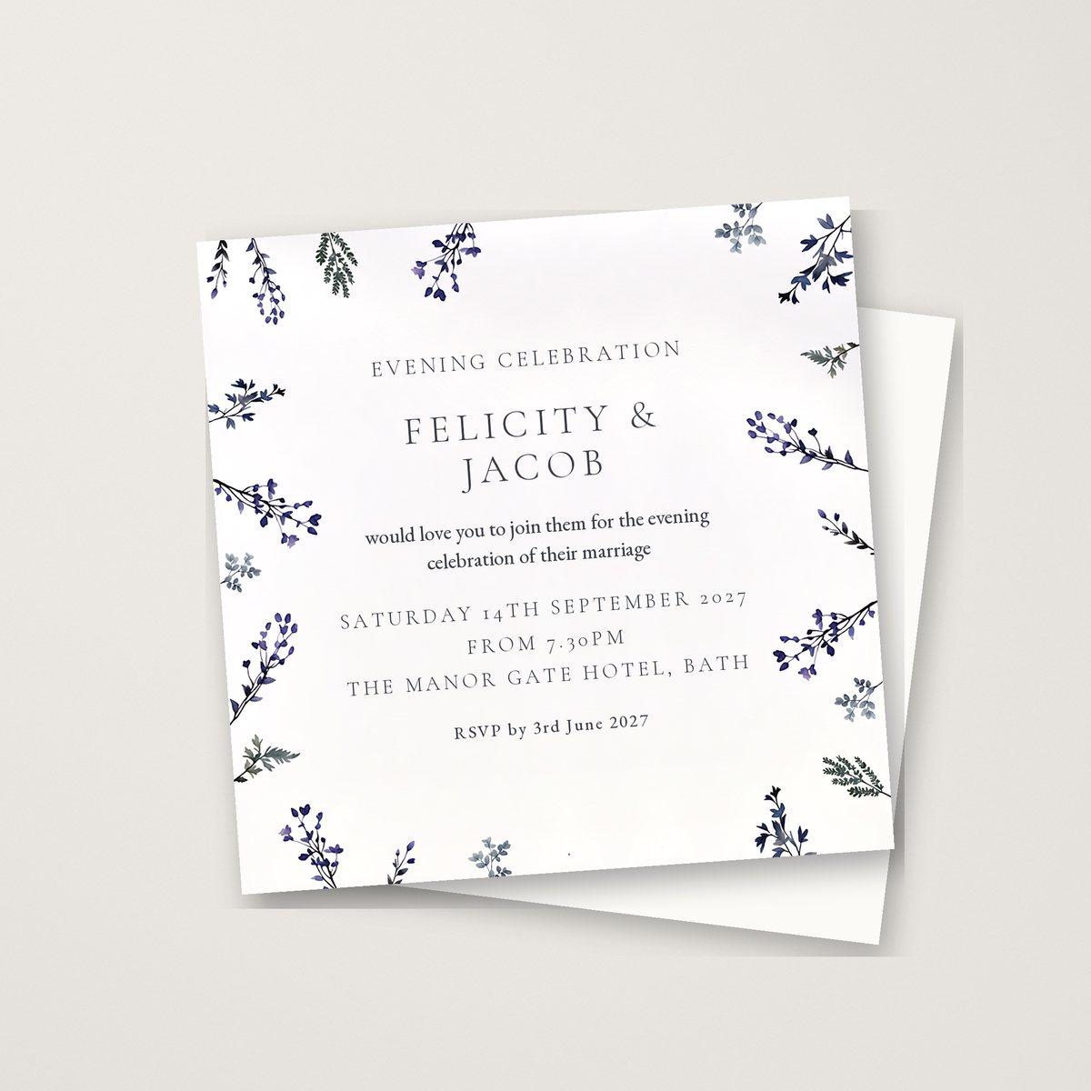 Petals and Twigs Evening Invitation