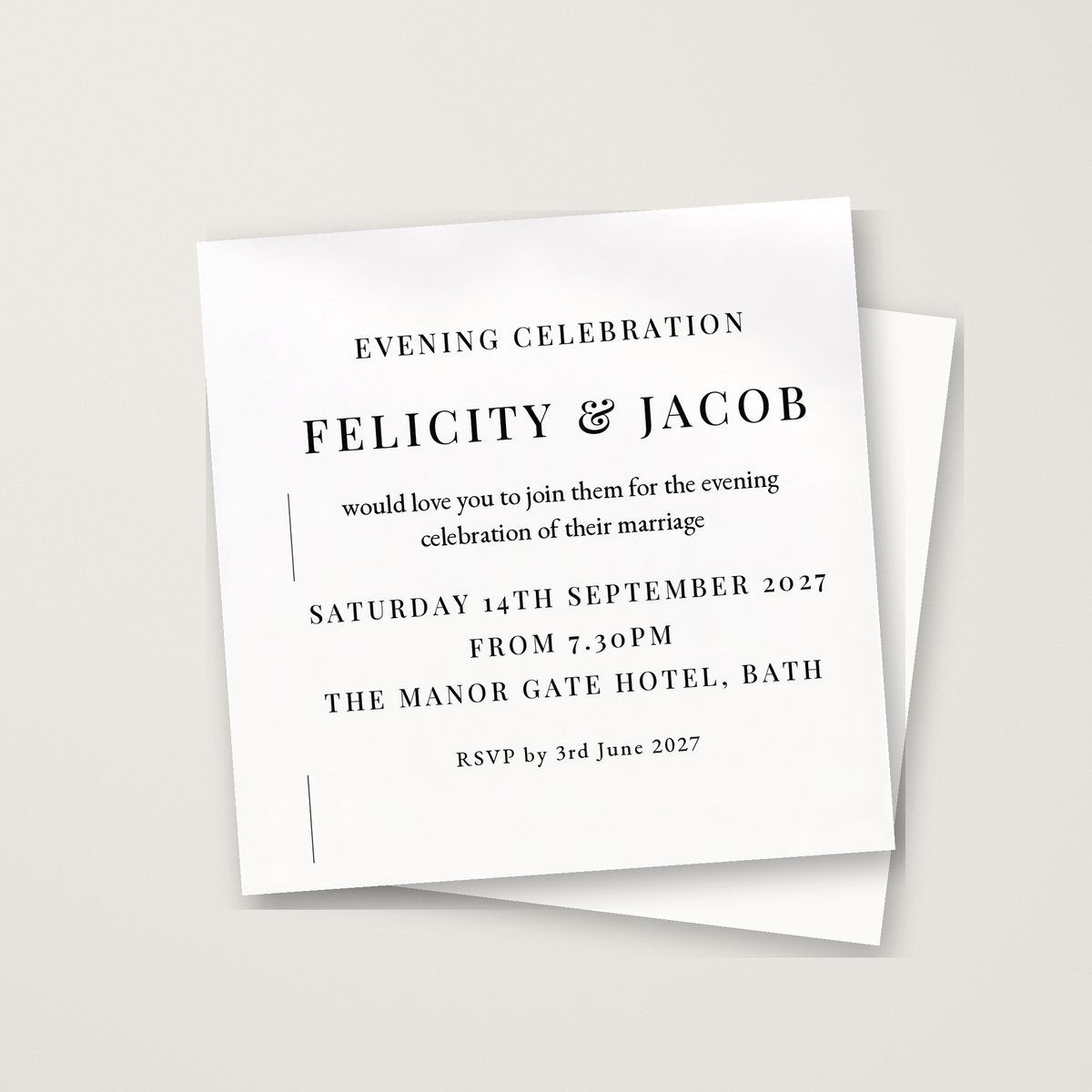Evelyn Serif Evening Invitation
