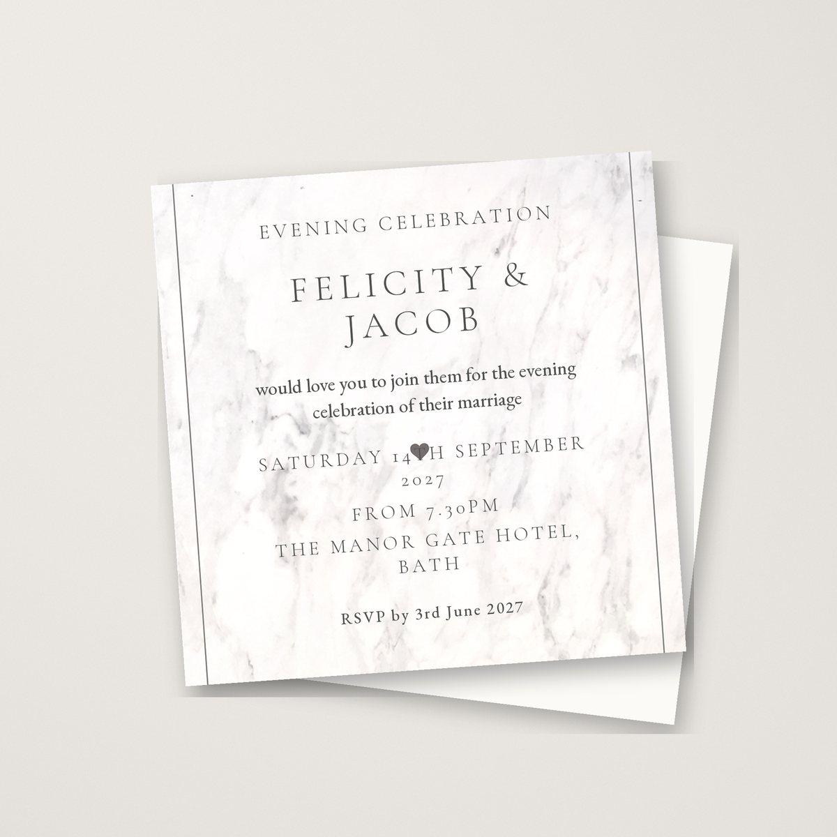 Simply Marble Evening Invitation