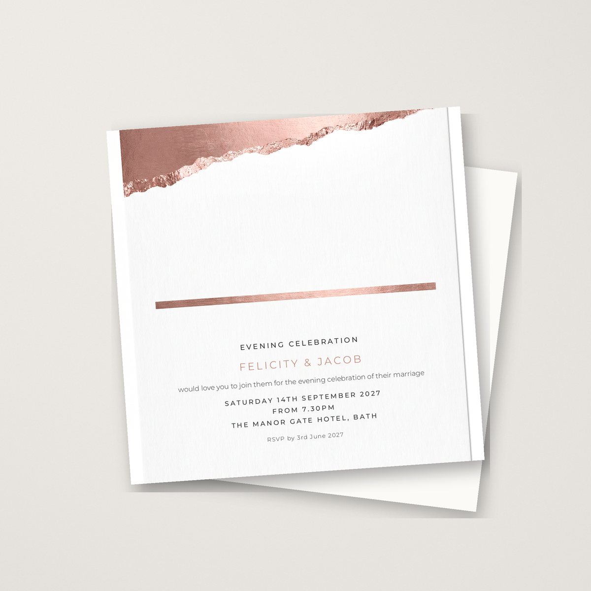 Chic Metallic Evening Invitation