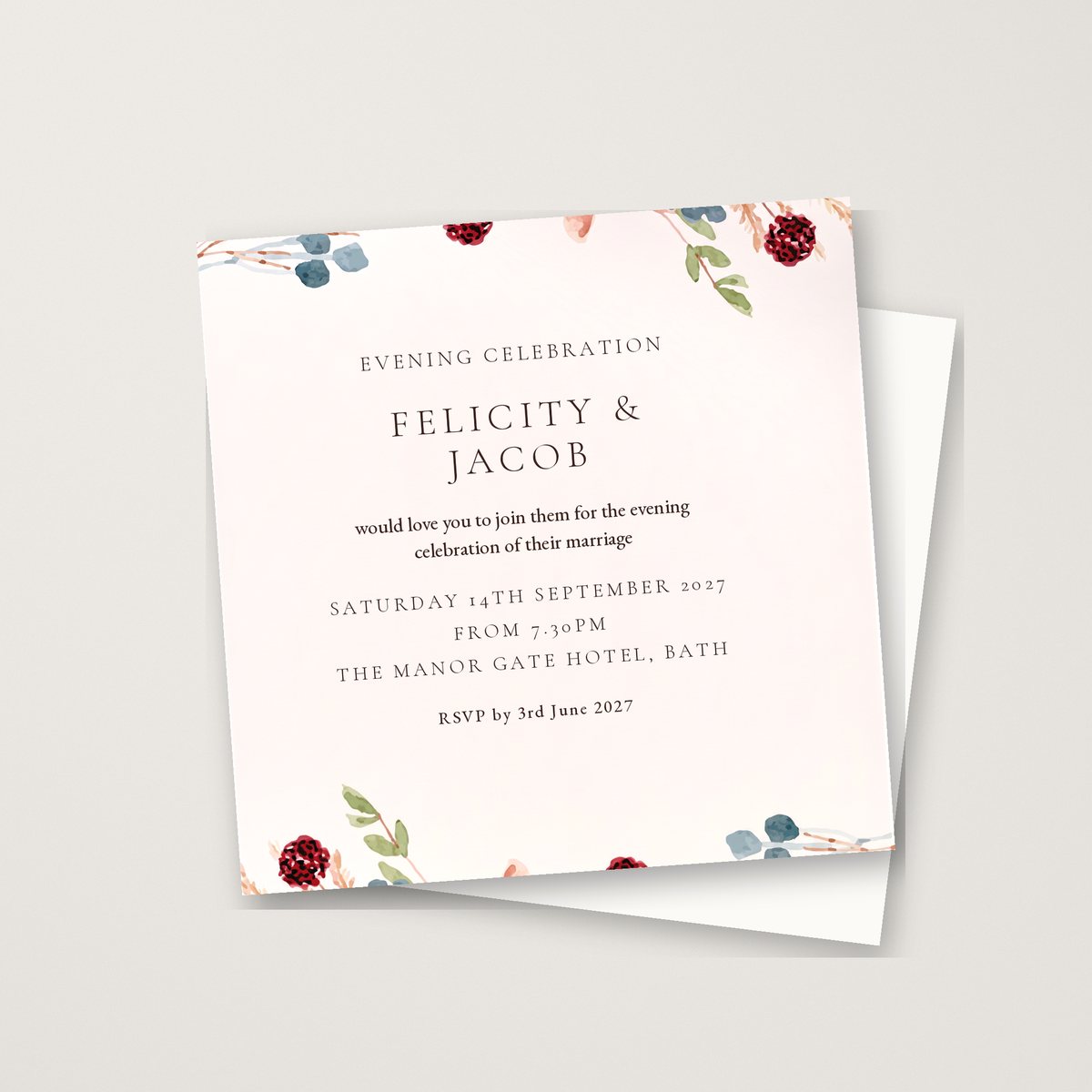 Wild Flower Garden Evening Invitation