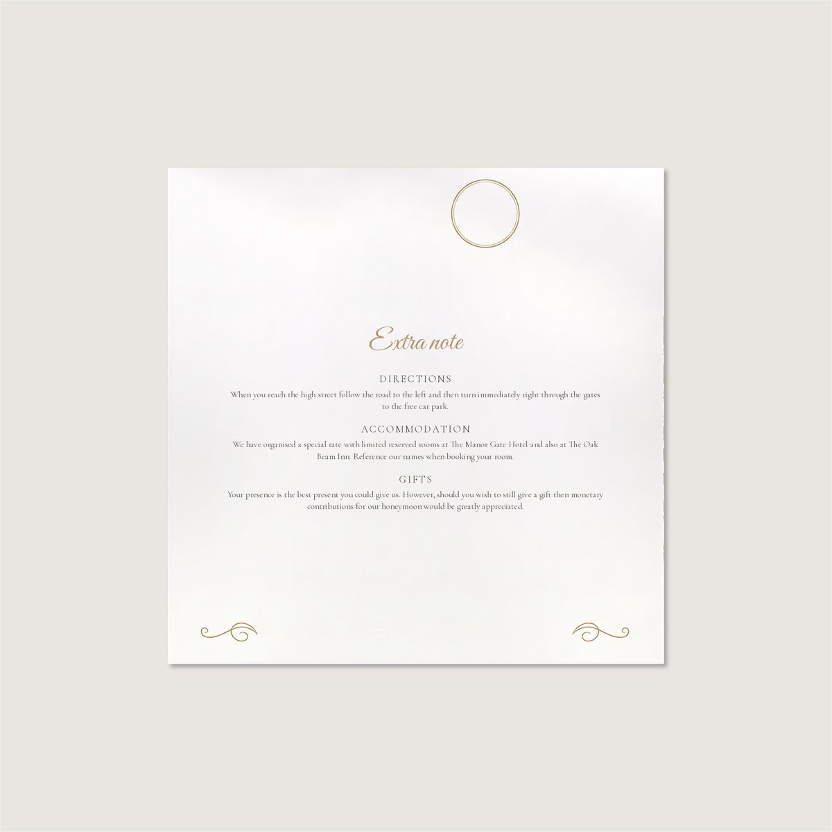 Monogram of Love Information Card