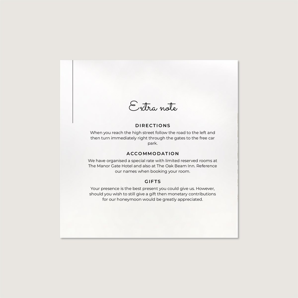 Ever After Information Card