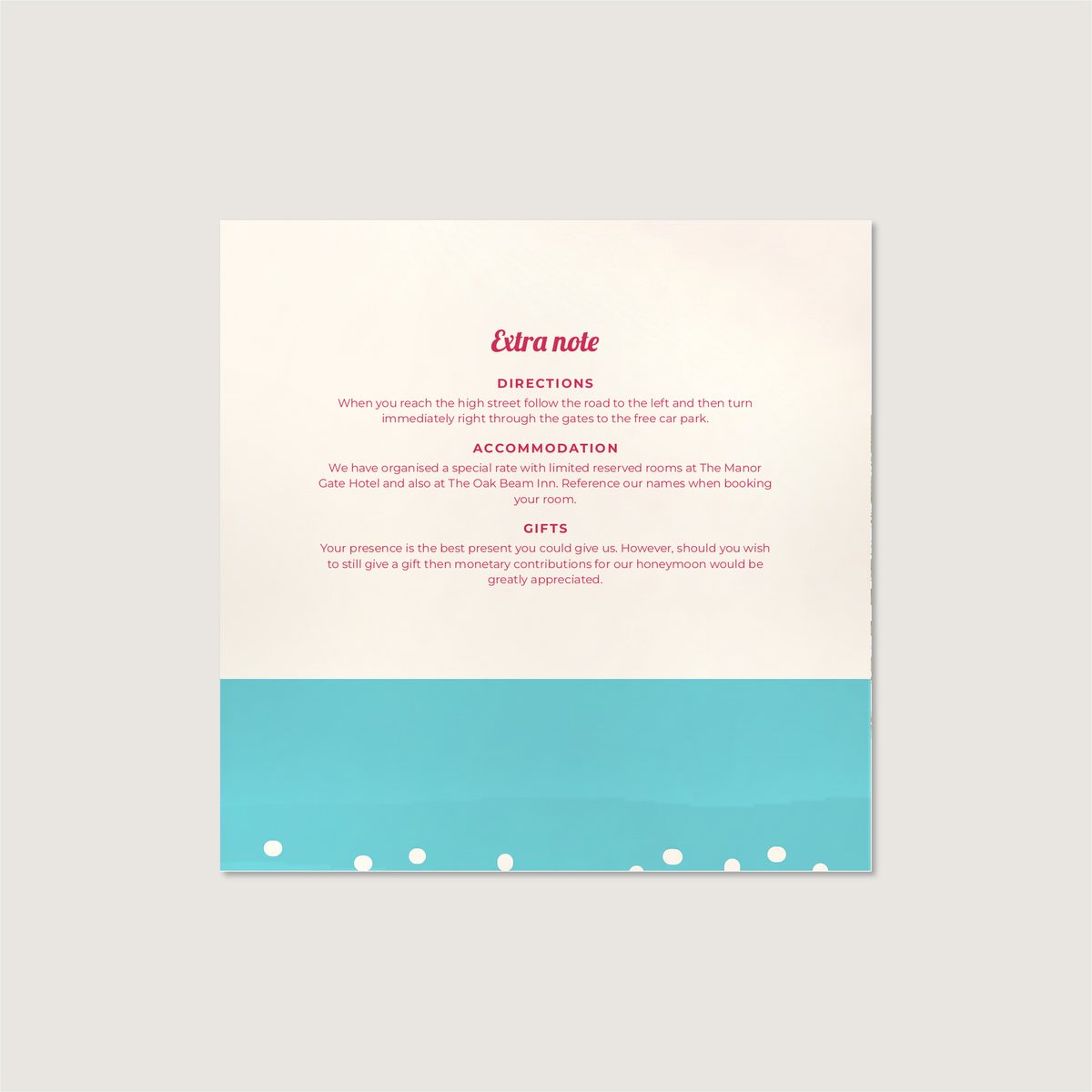 Good Times Information Card