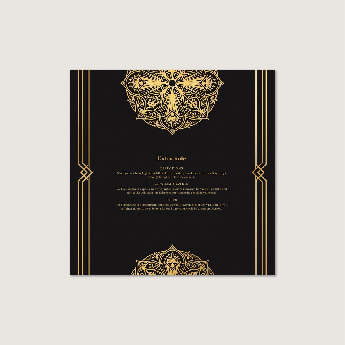Gatsby Roundel Information Card