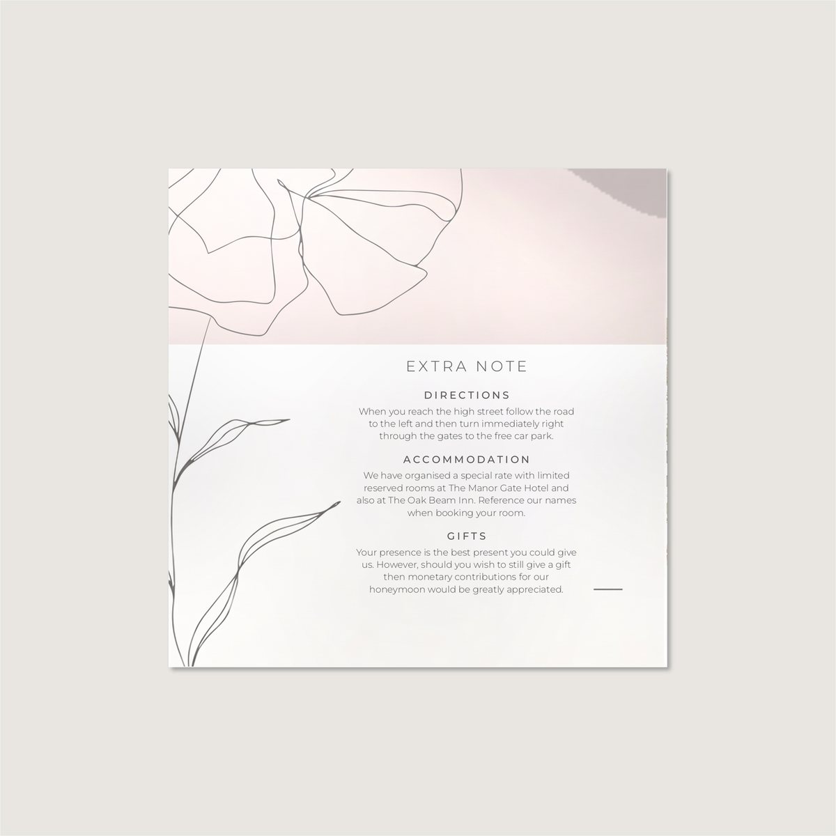 Subtle Rose Information Card