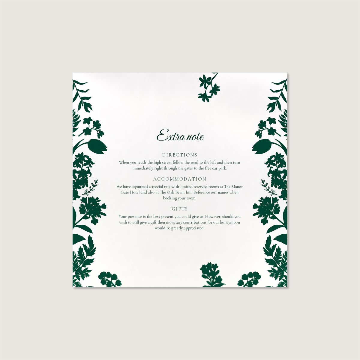 Wild Forest Information Card