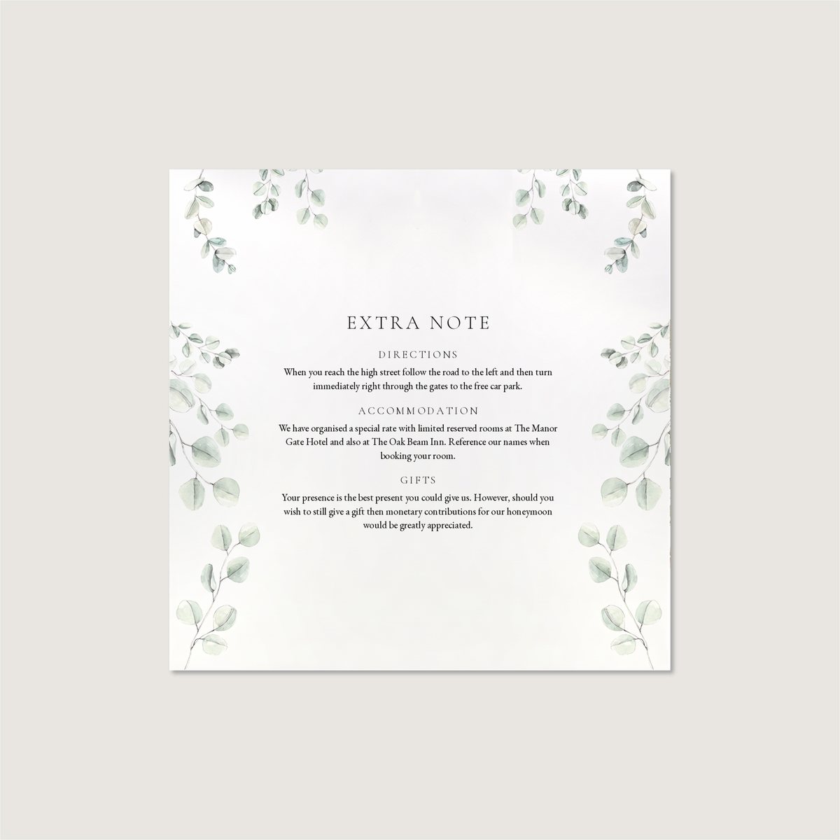 Eucalyptus Dream Information Card