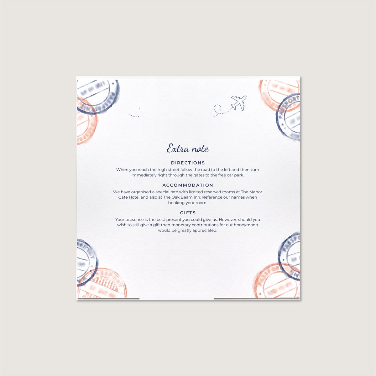 Jetting Off Information Card