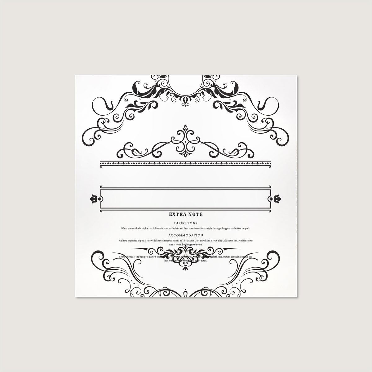Vintage Royal Information Card