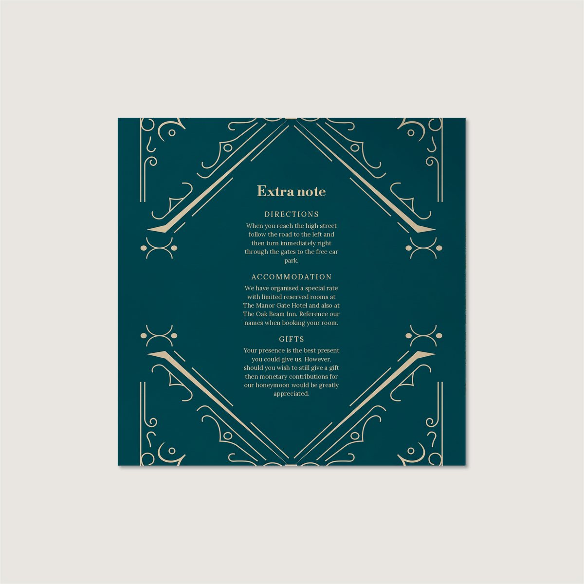 Fancy Deco Information Card