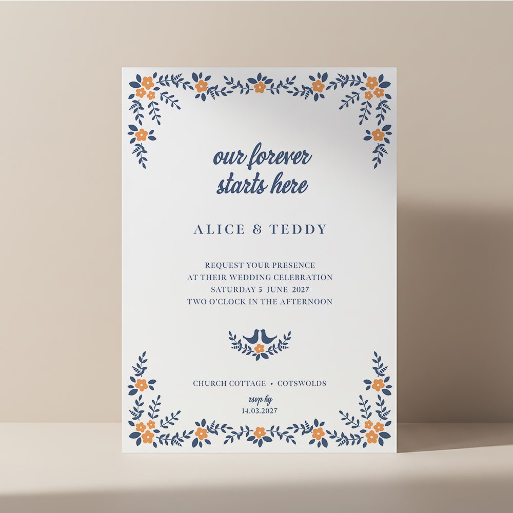 Country Floral invitation