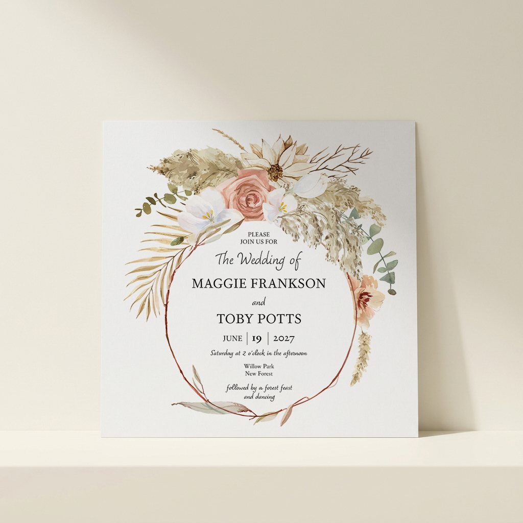 Boho Hoop invitation