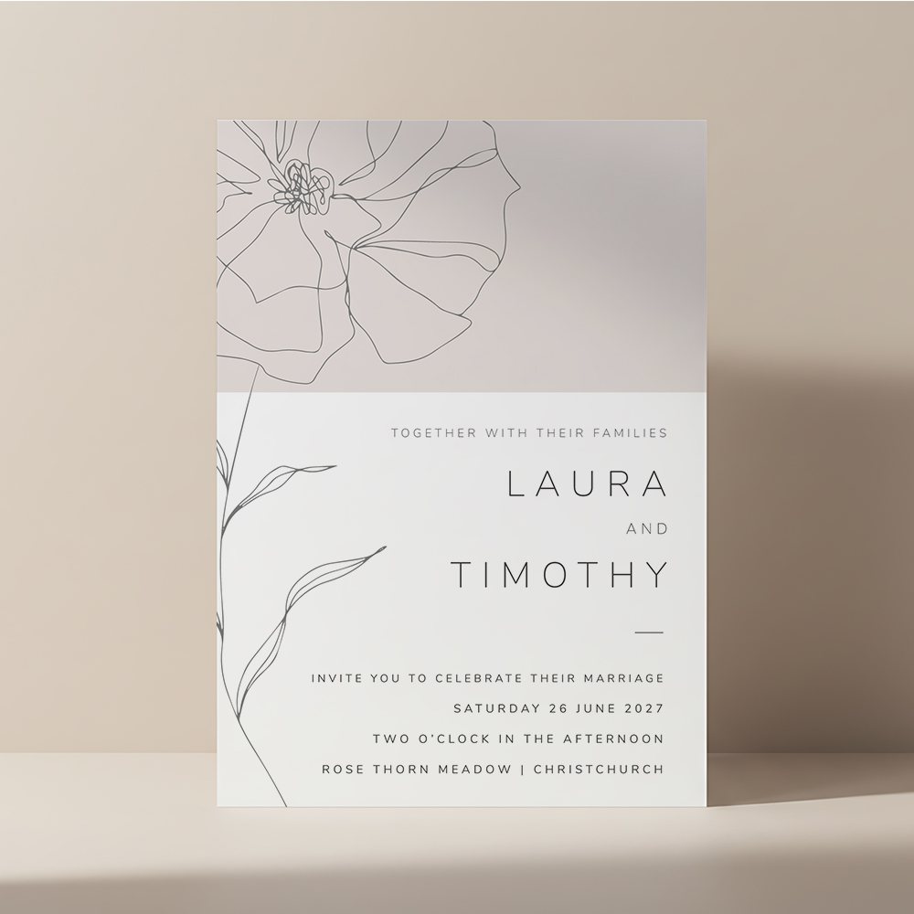 Subtle Rose invitation