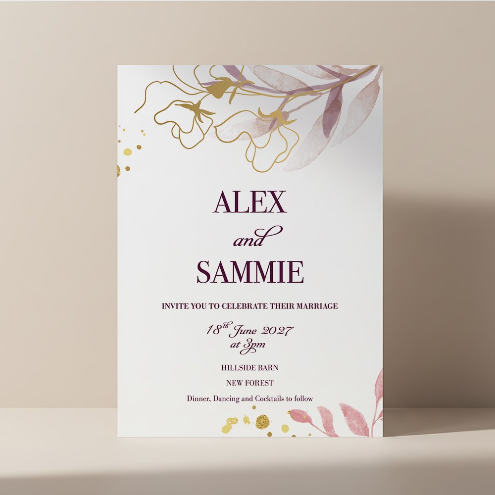 Romantic Watercolour invitation