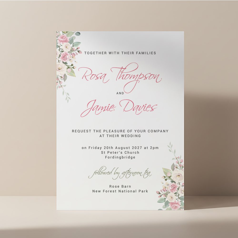 Delicate Rose invitation