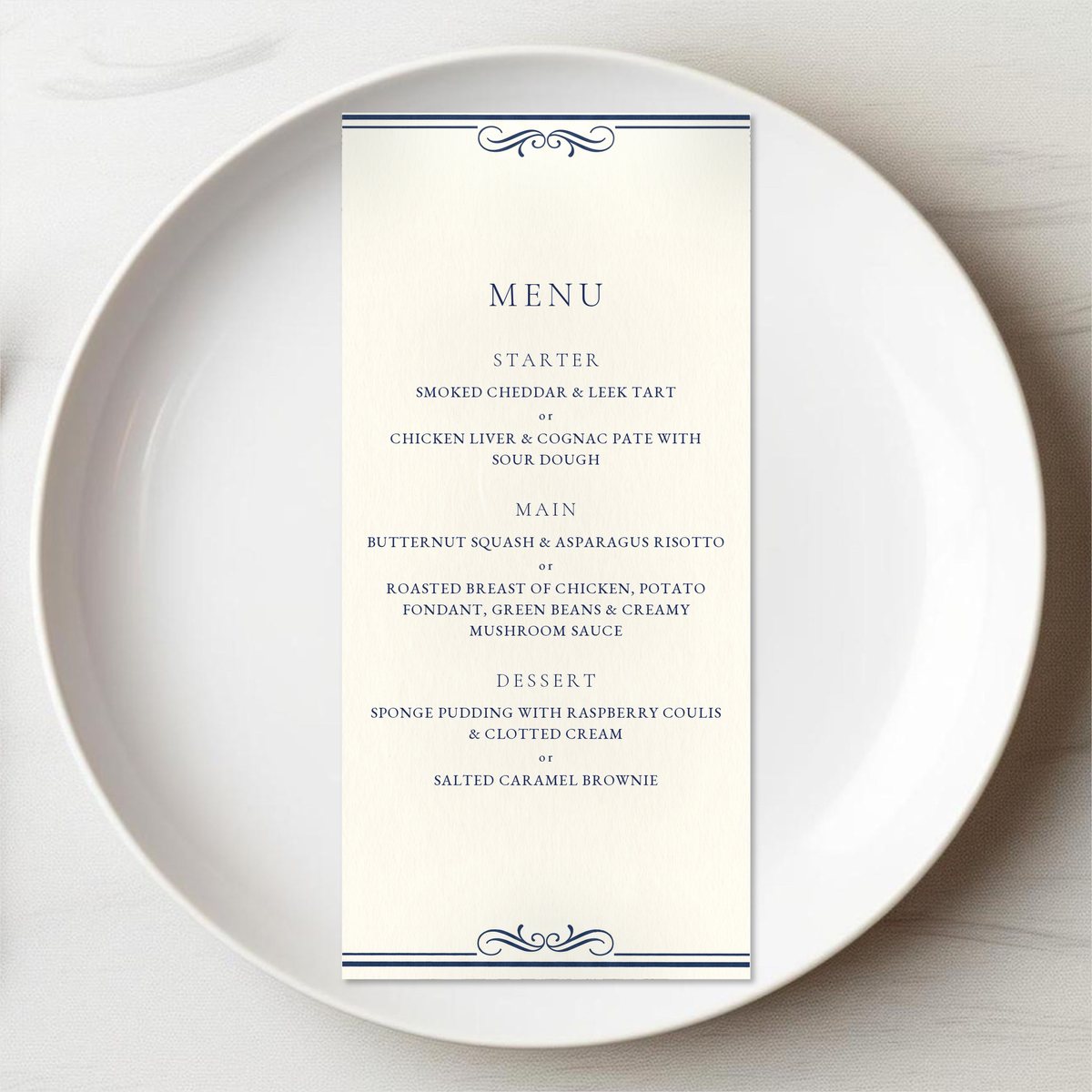 All the Curves Menu Card