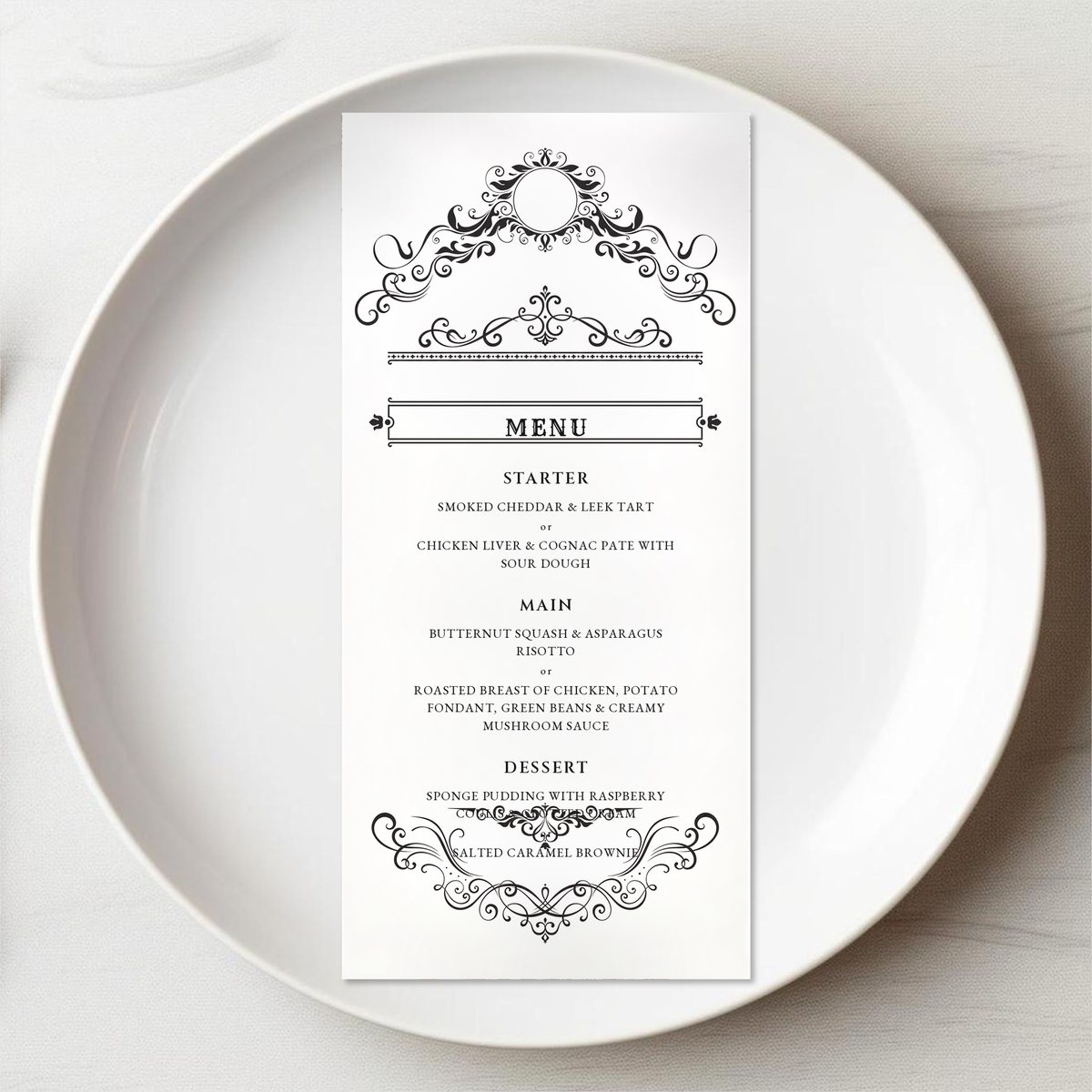 Vintage Royal Menu Card