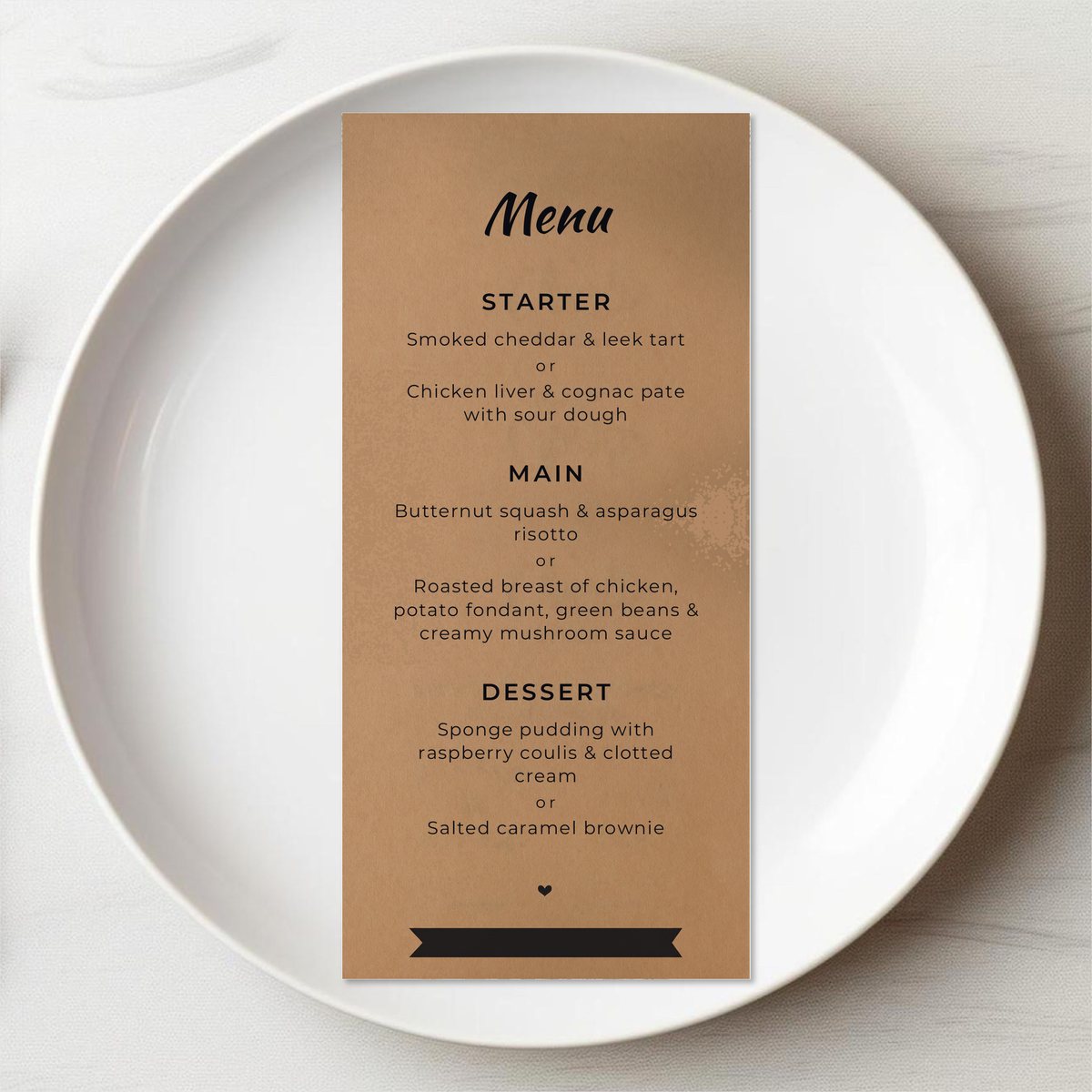Fun Kraft Menu Card