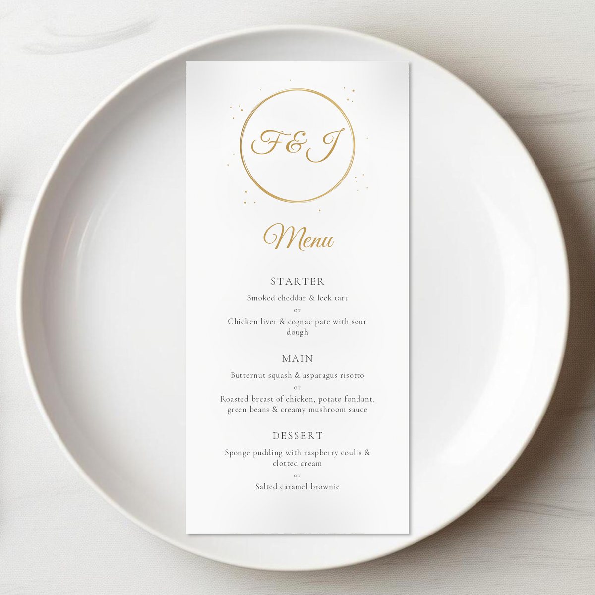 Circle of Love Menu Card
