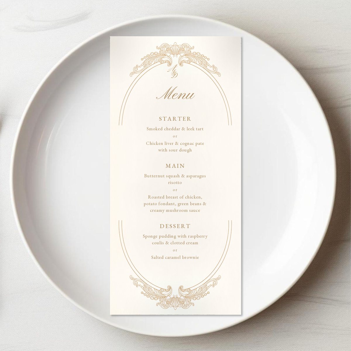 The Belvoir Menu Card