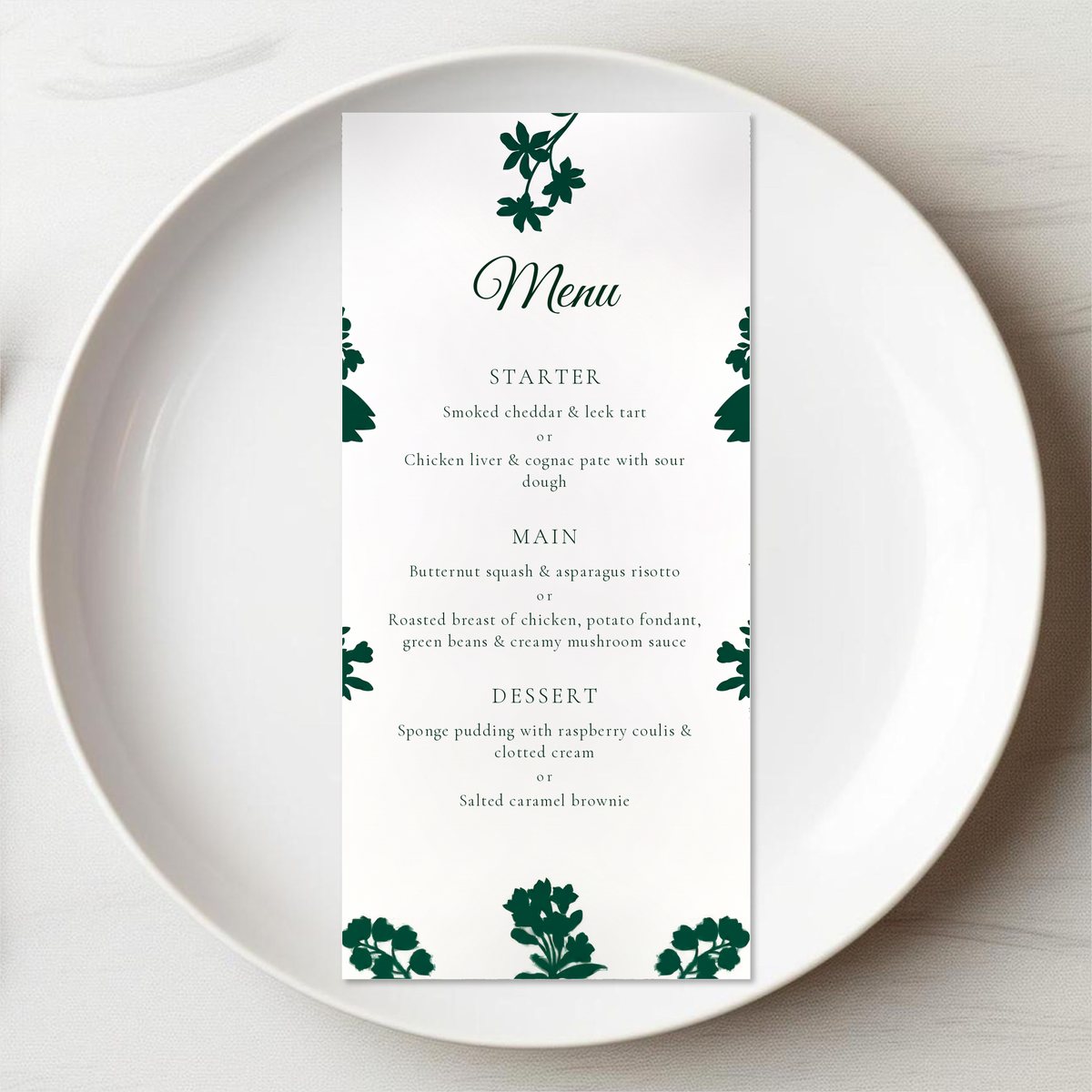 Wild Forest Menu Card