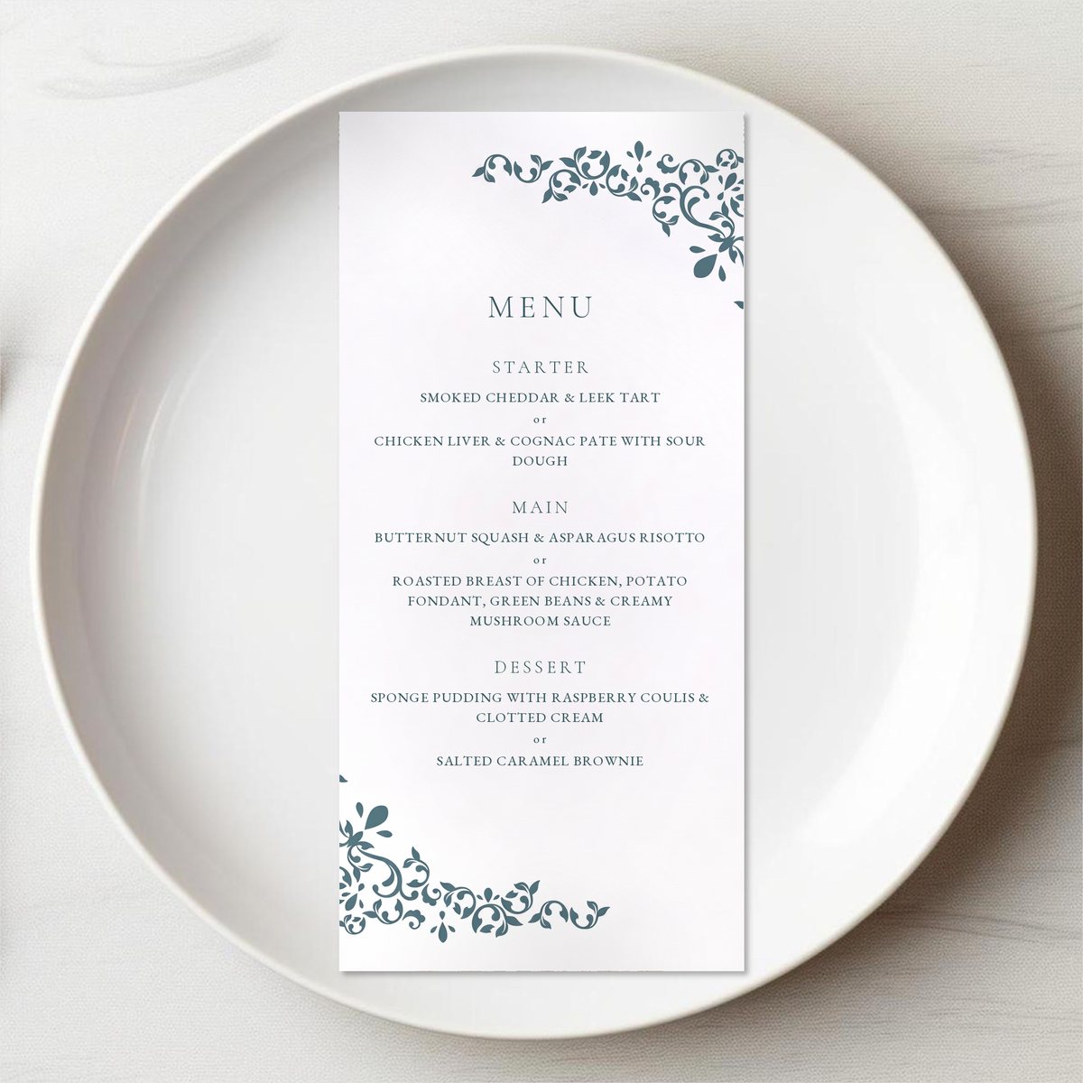 Charmingly Beautiful Menu Card