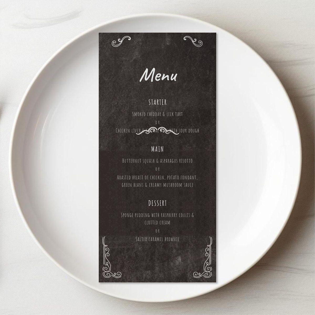 Blackboard Ornate Menu Card