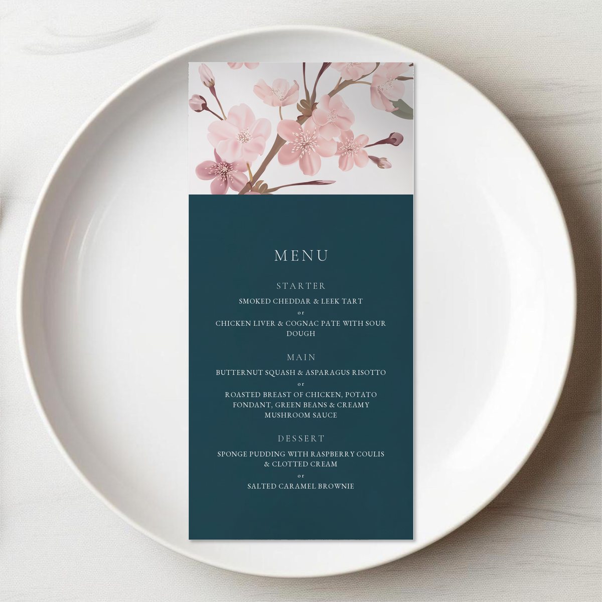 Colour Block Blossom Menu Card
