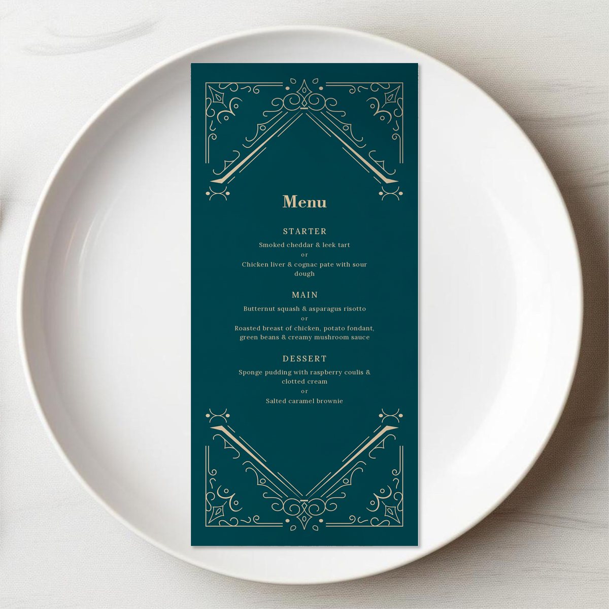 Fancy Deco Menu Card