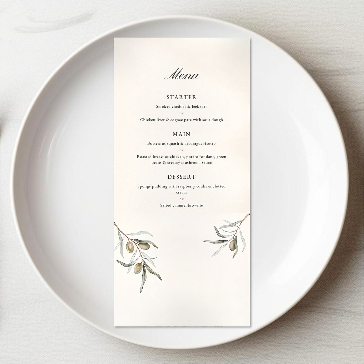 Olive Garden Menu Card