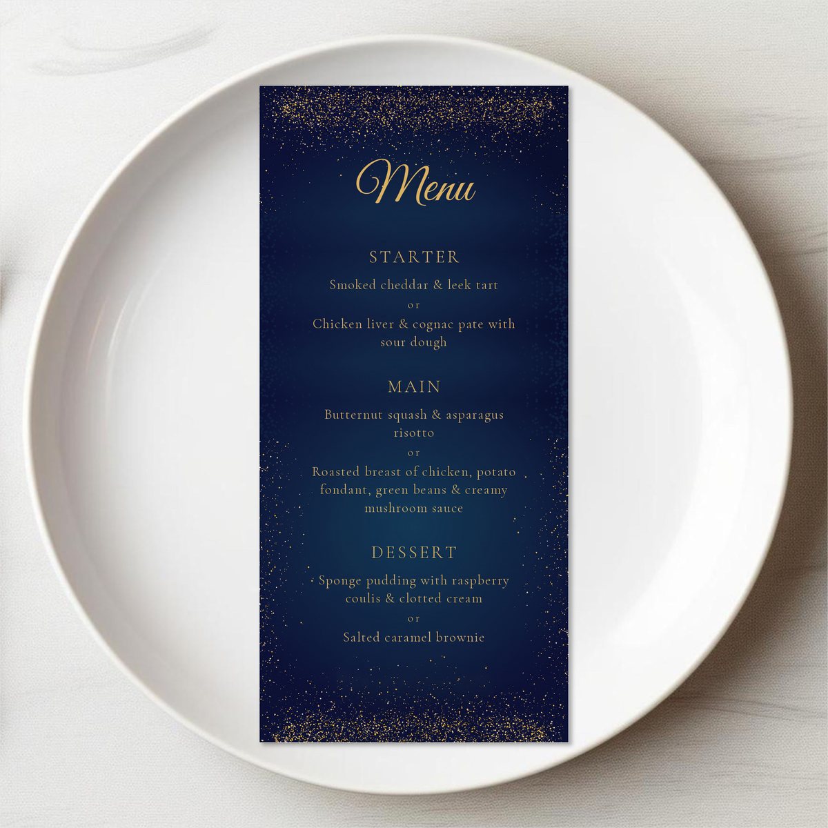 A Sprinkle of Sparkle Menu Card