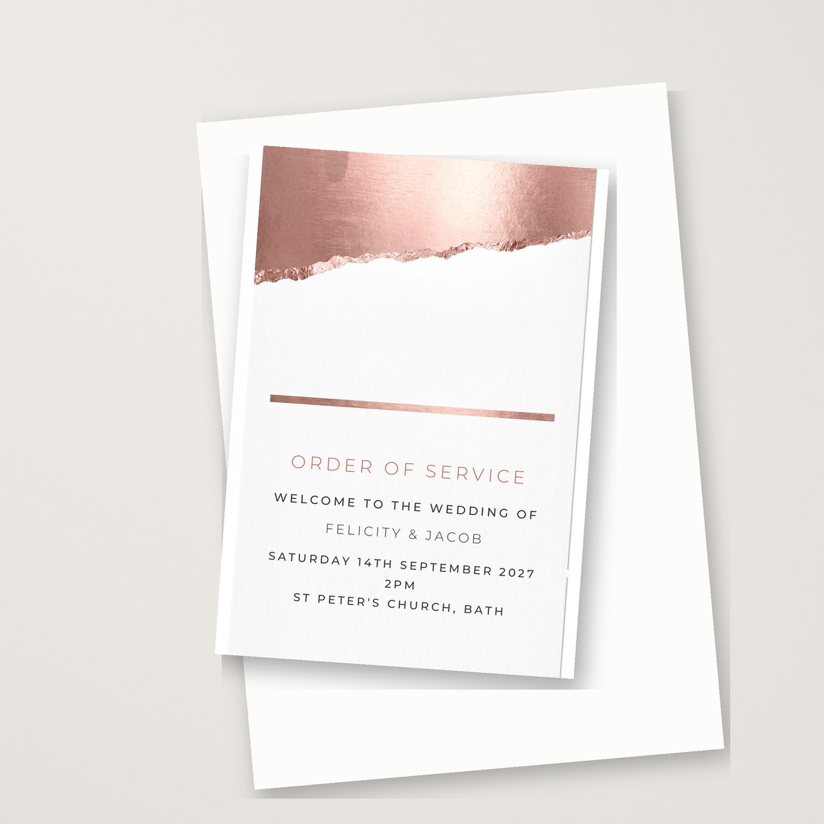 Chic Metallic Order of Service