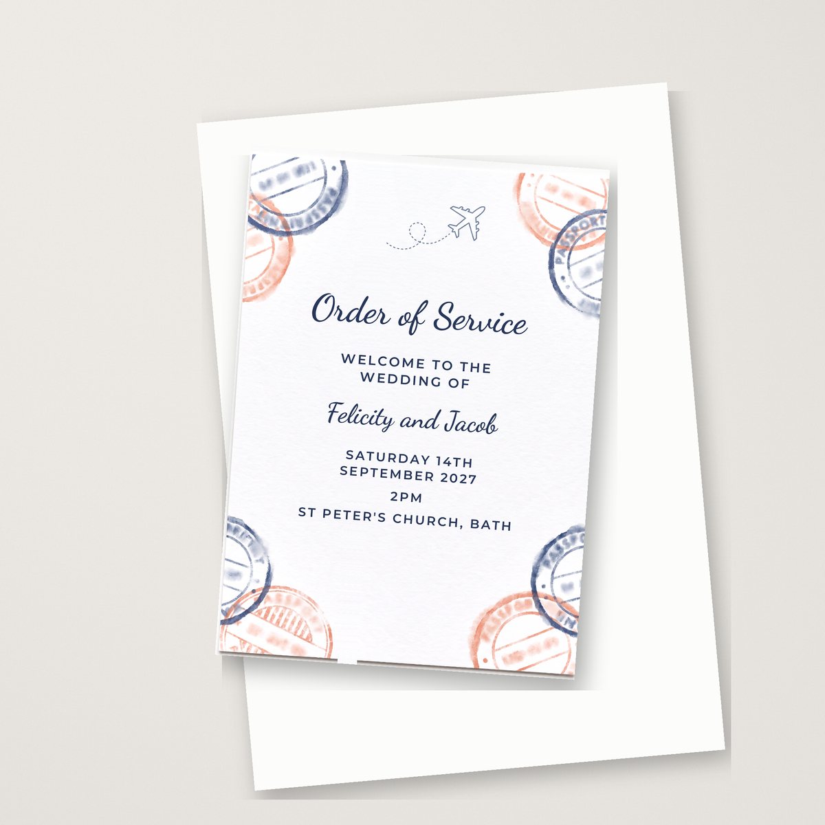 Jetting Off Order of Service