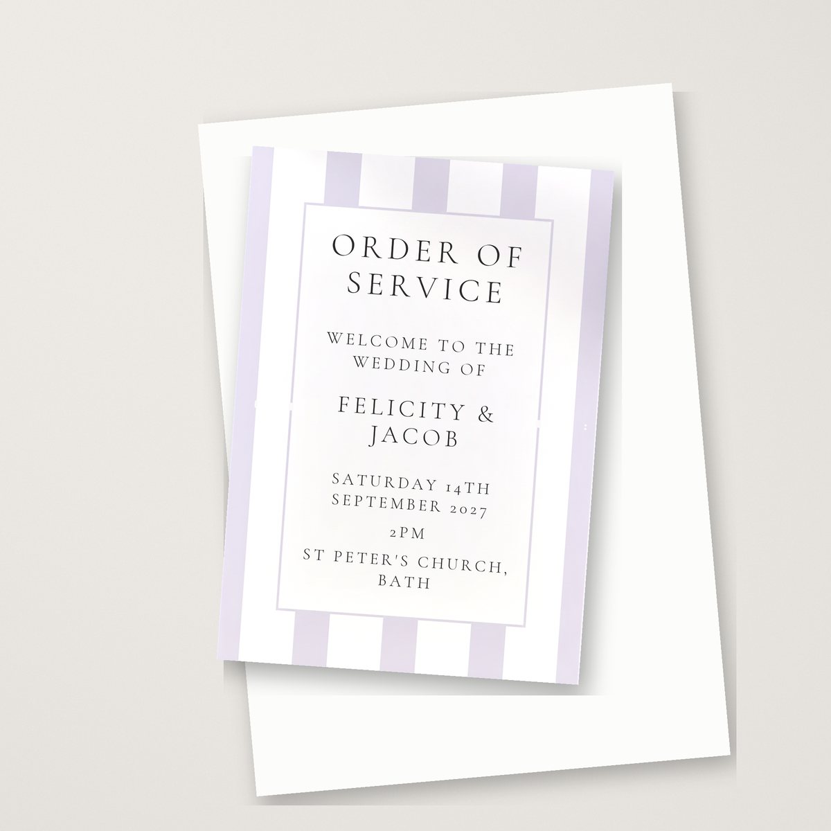Colourband Stripe Order of Service