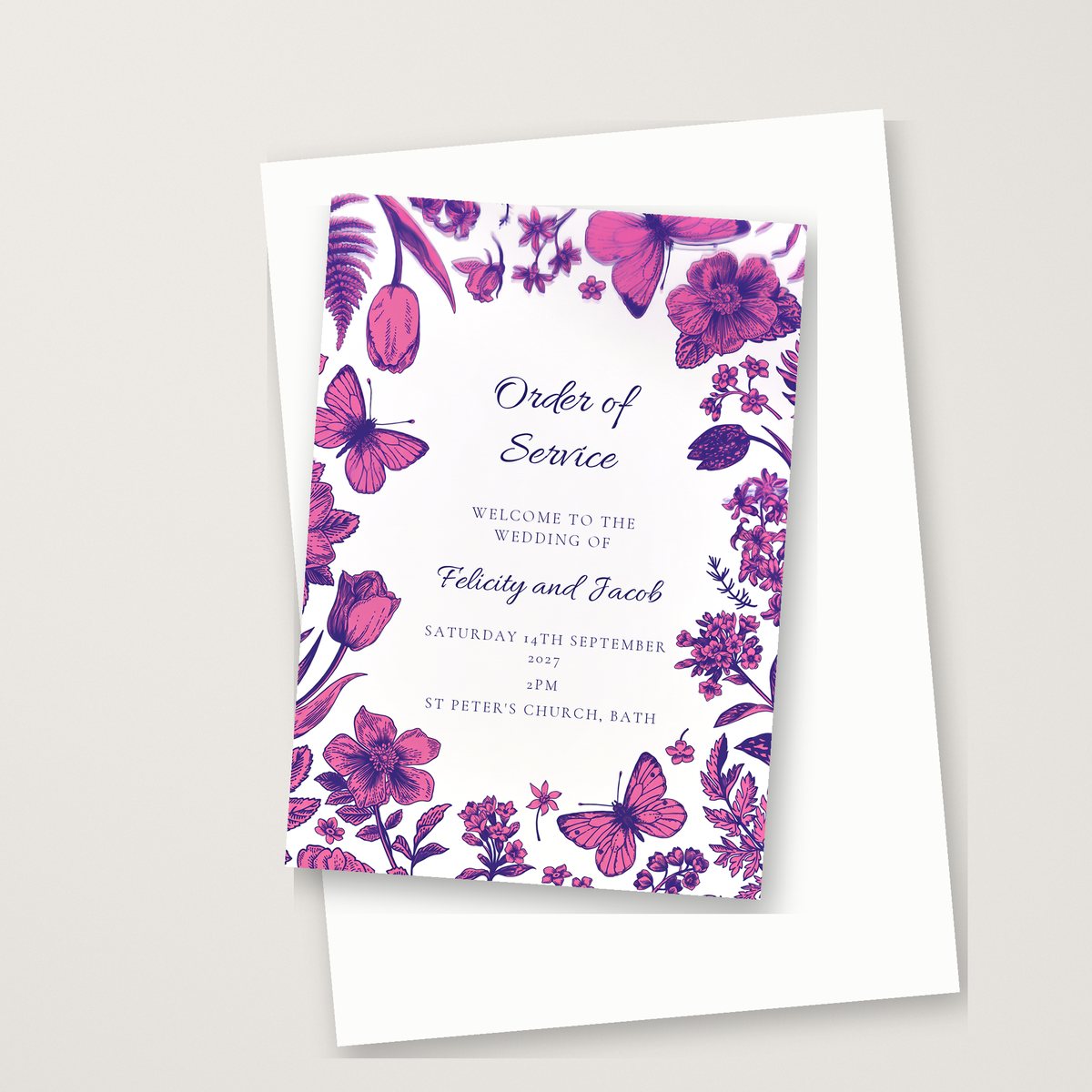 Butterfly Love Order of Service
