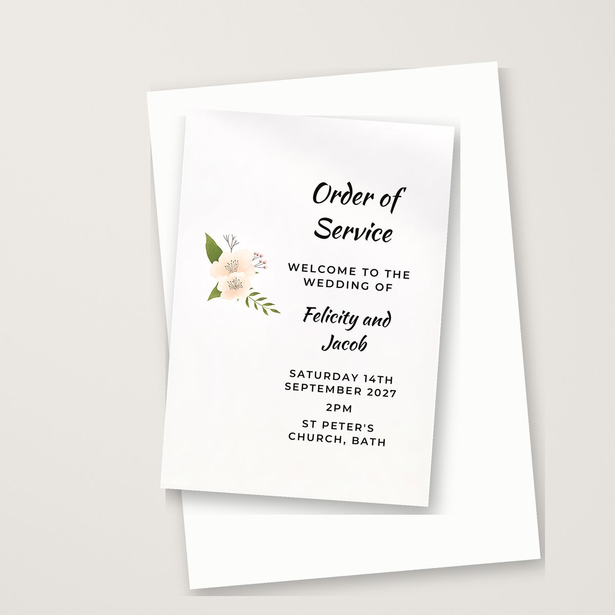 Fun Script / Flowers Order of Service