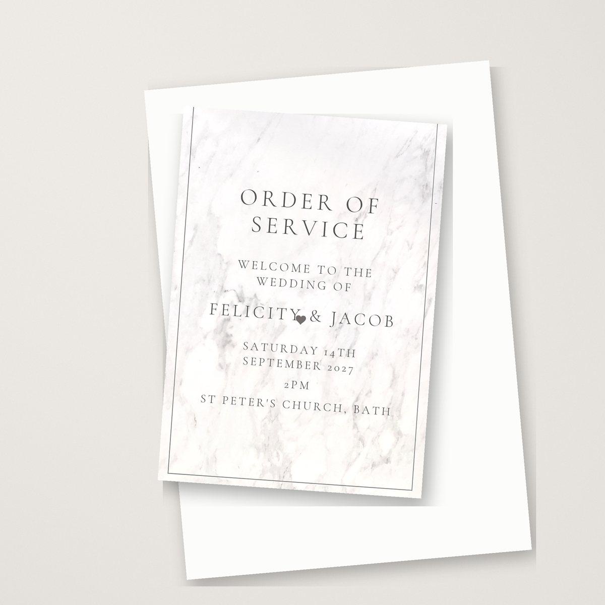 Simply Marble Order of Service