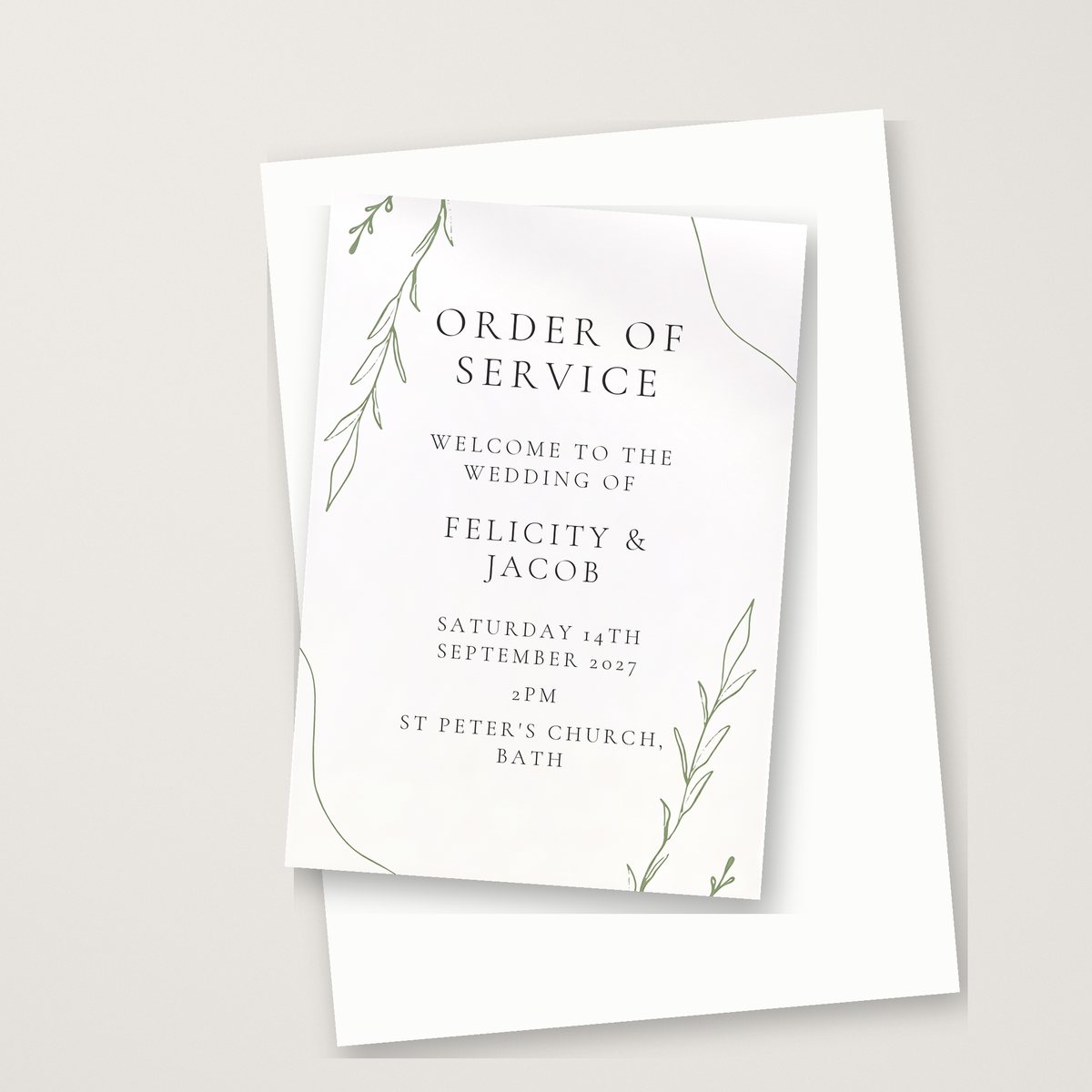 Just Lovely Order of Service