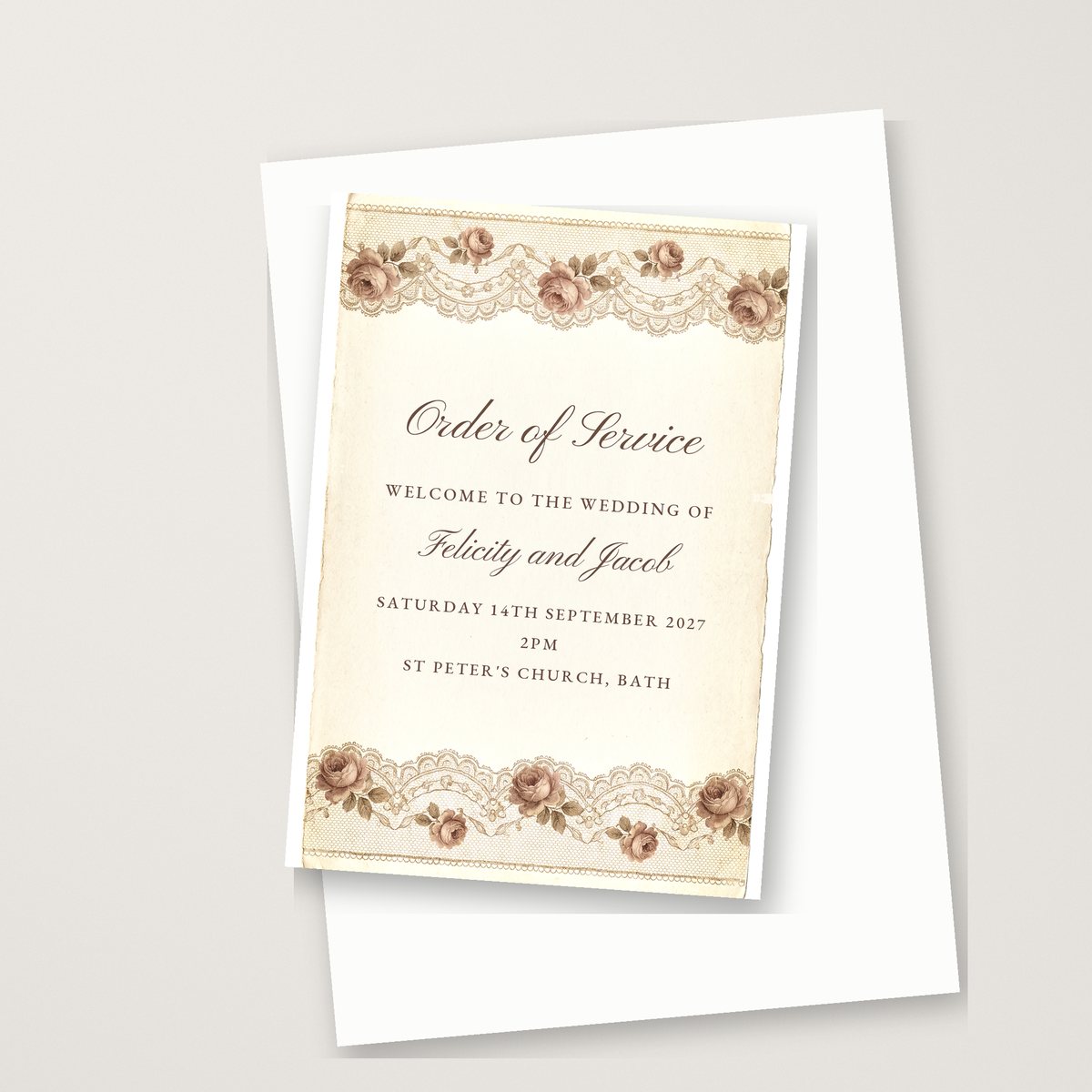 Lace Blooms Order of Service