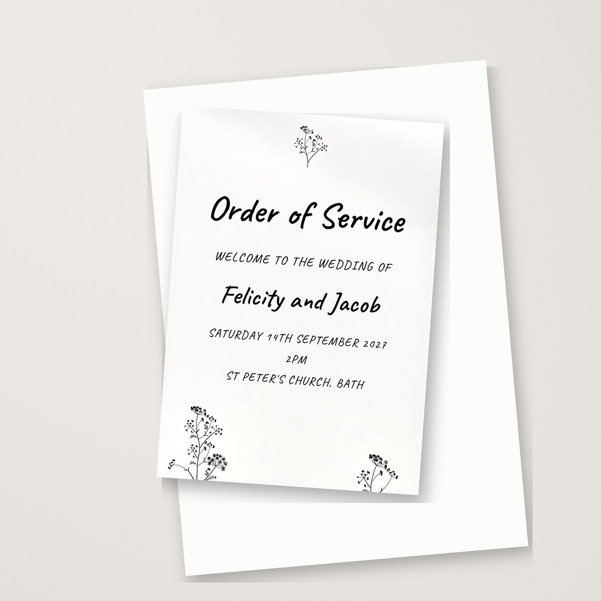 Rustic Love Order of Service
