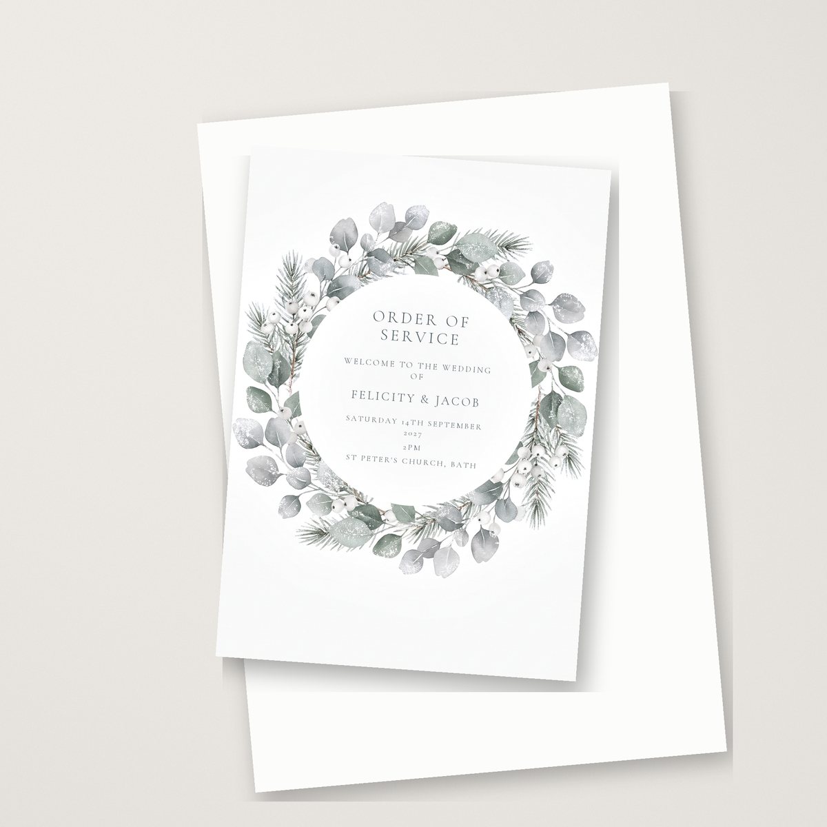 Frosted Wreath Order of Service