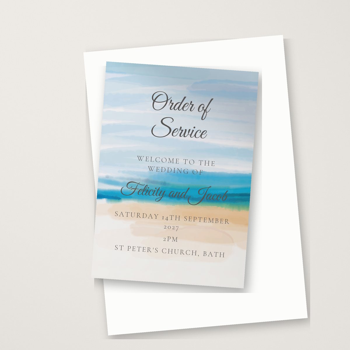 Beach Dream Order of Service