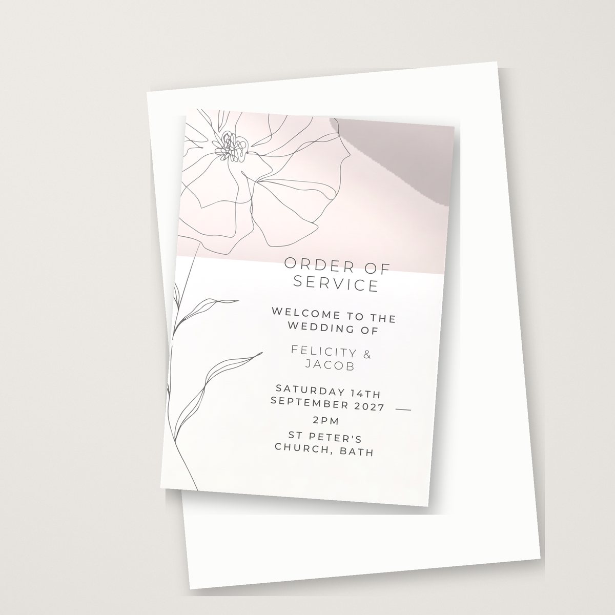 Subtle Rose Order of Service